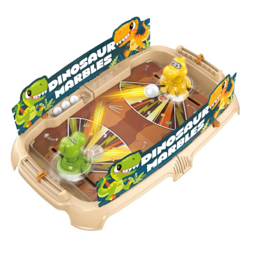Joc de Masa Interactiv Dino Marbles pentru Copii, Cyrax, 4 Mingi, Tabela Scor, 40.7x27x14 cm, Maro