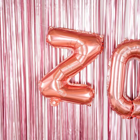 Balon Folie Metalizata Litera Z, Cyrax, 40 cm, Umflati cu Heliu sau Aer, Ambalaj Individual, Pai inclus, Rose Gold