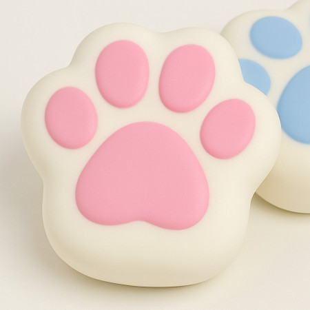 Jucarie Antistres Squishy, Cyrax, Revenire Lenta, Model Labuta de Pisica, Squishy, BIG, 12.5 x 10.5 cm, 220 g, Model 10, Alb Roz