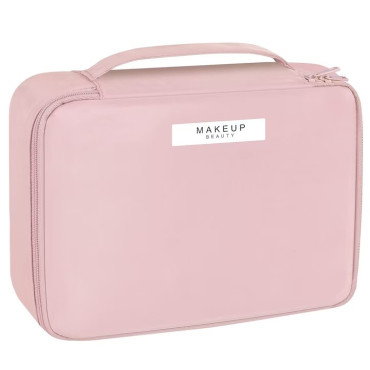 Geanta de Calatorie, Cyrax, pentru Cosmetice si Articole de Toaleta, Material Impermeabil, 2 in 1, Portfard Interior Detasabil, 23 x 16 x 8 cm, Roz