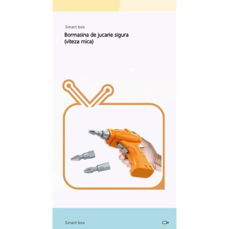 Jucarie educativa pentru copii, Cyrax, Set 258 piese, 6 in 1, Valiza cu bormasina, Multicolor