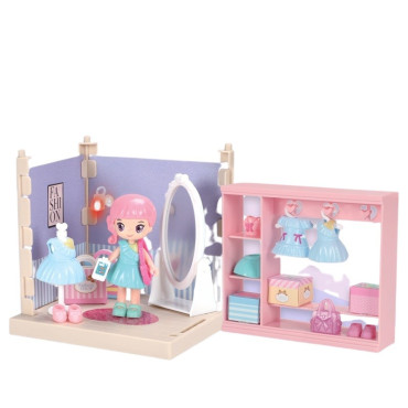 Set garderoba cu tinute, Cyrax, casa de papusi cu haine si accesorii