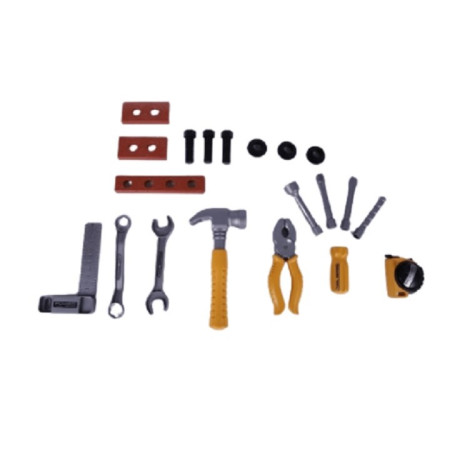 Trusa Scule si Unelte de Jucarie pentru Copii, Cyrax, 19 Piese Material Plastic, Interactiv, +3 Ani, 27.5x15.5x13 cm, Gri/Portocaliu