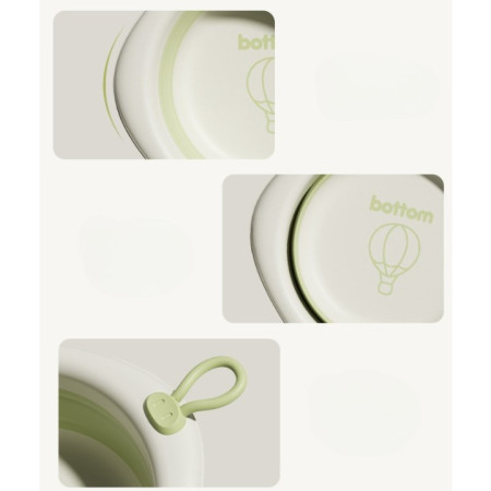 Cada Pliabila pentru Baie pentru Copii, Cyrax, Cadita pentru Bebelusi, Model Romb cu Balon, Verde, 31.5x31.5x3.5 cm, 3L