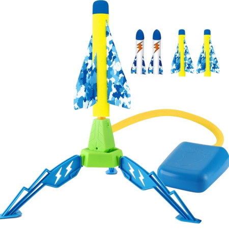 Jucarie pentru Copii, Cyrax, Lansator de Rachete cu Piciorul, un Singur Lansator, 4 Rachete Fara Lumini, 40.5 cm Inaltime, Multicolor