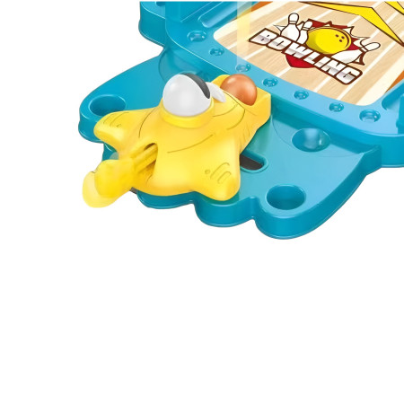 Joc de Masa Mini Bowling Interactiv pentru Copii, Cyrax, Mingi si Figurine Incluse, 26.5x19.5x5 cm, Albastru