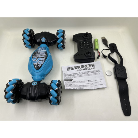 Masinuta pentru copii controlabila prin gesturi si telecomanda,  Cyrax, cu efecte de lumini si muzica, Albastru