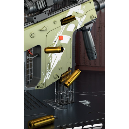 Pusca de Jucarie Cameleon Ultrarealista, Cyrax, cu Luneta, 20 de Proiectile din Spuma Moale, 10 Cartuse, 80 cm, 8 ani+, Verde