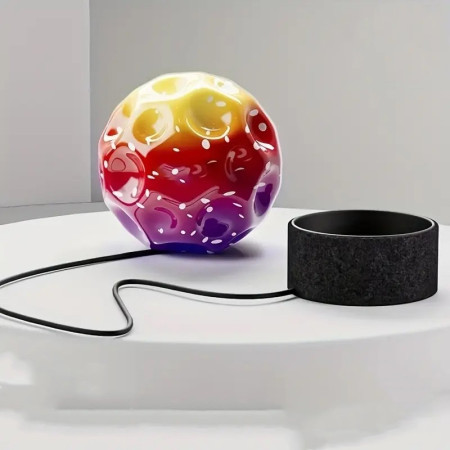 Minge Saltareata Hiperelastica, Cyrax, Space Moon Ball foarte Elastica, Antistress pentru Copii, Diametru 66 mm, Multicolor Rosu