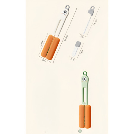 Perie de Curatat Pahare, Cani, Sticle, Cyrax, cu Maner Lung si Burete, Accesorii pentru Spalarea Paielor si Capacelor, usor de Agatat, 27.5x11.4x6cm, Verde