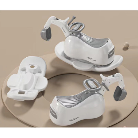 Masina 3 in 1, Cyrax, 1-3 Ani, Tip Excavator/Balansoar/Masina Yo Yo, din Plastic, 4 Roti Silentioase, 71.5 x 34 x 39 cm, Alb