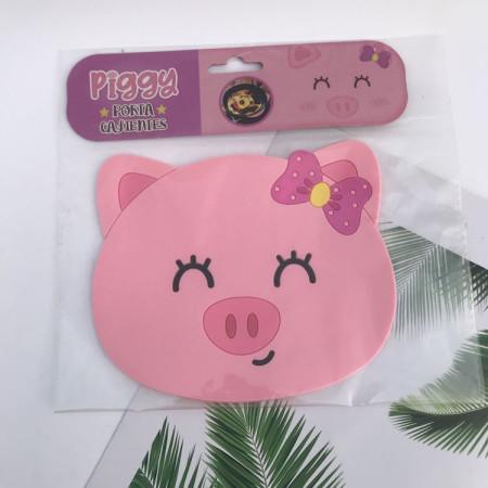 Suport pentru Pahar, Cyrax, Model Urs Purcelus, din PVC, 15.5x15.5 cm, Rezistent la Caldura, Roz