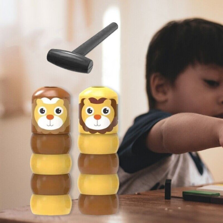 Jucarie Pentru Copii, Cyrax, Leu Indestructibil, 6 Piese Demontabile, +3 Ani, Maro/Galben