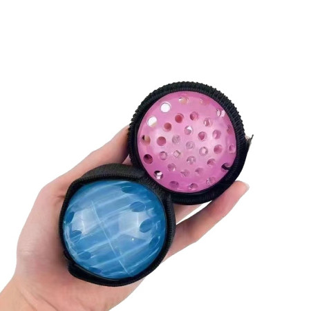 Jucarie Interactiva, Cyrax, Minge Saltareata Crystal Ball, cu Banda Elastica, 6 cm, +7 Ani, din Plastic, Roz