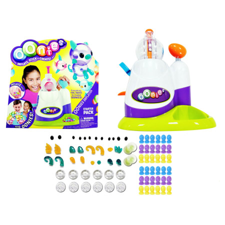 Cyrax Jucarie magica Bobo Sticky Oonies pentru umflat baloane, 32 baloane si 42 de accesorii incluse, multicolor