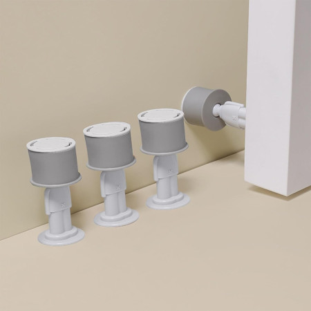 Opritor de Usa,  din Silicon, Model Magicial, cu Prindere de Perete, Anti-Coliziune, 4x 8.5 cm, Gri