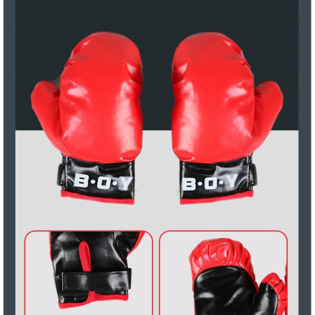 Jucarie Interactiva, Cyrax, Model Sfera de Box de Picior, Manusi Incluse, Inaltime Reglabila, +3 Ani, 120 x 25 x 52.5 cm, Rosu/ Negru