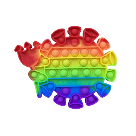 Jucarie antistres din silicon, Cyrax, Pop It Now and Flip It, Virus, Multicolor
