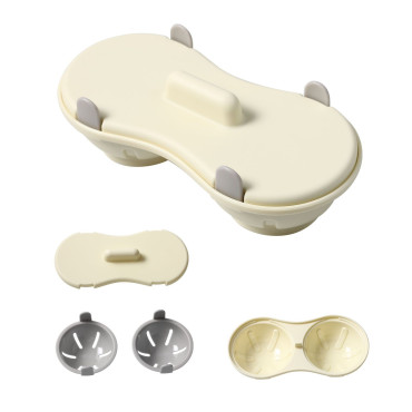 Recipient Dublu pentru Oua, Cyrax, din Plastic Cyrax, pentru Gatit la Microunde, 22 x 11.8 x 8 cm, Gri