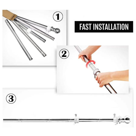Suport de Steag,  180 cm, Argintiu