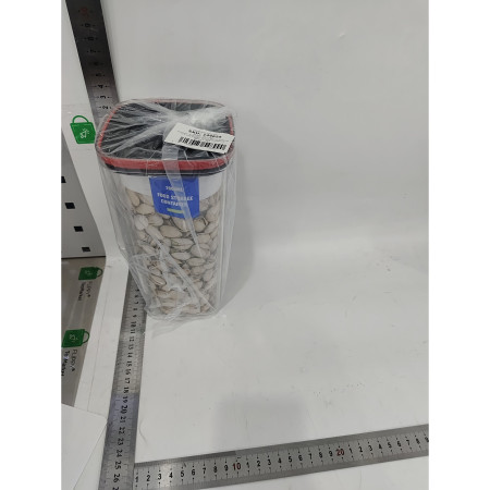 Cutie de Depozitare Alimente, Cyrax, Cutie de tip Container, Recipient pentru Cereale in Bucatarie, 11.5 x 11.5 x 23 cm, volum 2000 ml, Transparenta cu Capac Negru