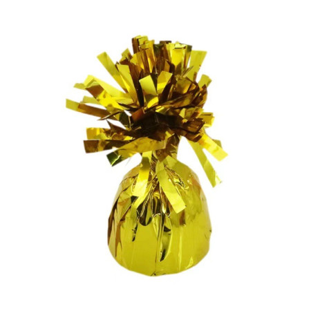 Greutate pentru Baloane cu Heliu, Cyrax, din Folie cu Franjuri, 170g, 13 x 5 x 3 cm, Auriu