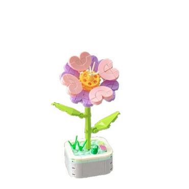 Set de Constructie Floare in Ghiveci, Cyrax, 4 Ani, Ornament Creativ, 17x6.2 cm, Multicolor