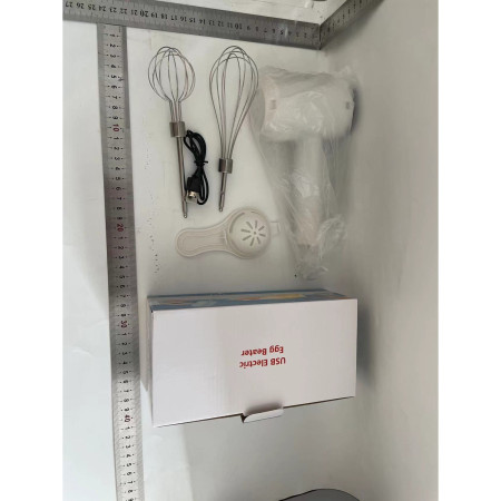 Mixer Electric fara Fir, Cyrax, pentru Uz Casnic, pentru Oua Smantana Frisca, Maner Plastic, Usor de Utilizat si Depozitat, 3 Accesorii, Alb