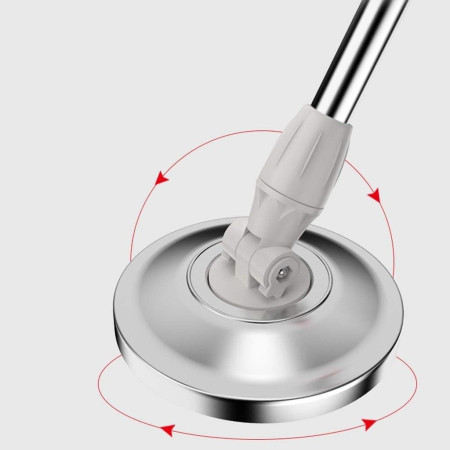 Set mop rotativ cu galeata  material plastic si microfibra, rezistent, cu dop scurgere, vas detasabil, pentru interior, capacitate 8 l, negru/rosu