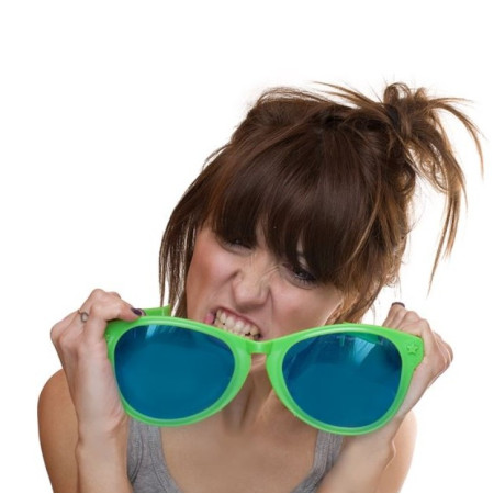 Ochelari Deghizare, Cyrax, Marime Exagerata, din Plastic, 26 x 9 cm, Verde