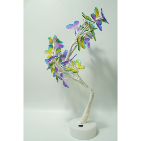Decoratiune luminoasa,  Tip copac cu fluturi, cu baterii/USB