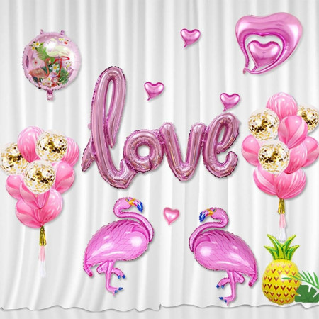 Balon din Folie Metalizata, Cyrax, Model Love scris de mana, 102x65 cm, Tematica Ziua Îndrăgostiților, Ambalaj Individual, Pai Inclus, Umflare cu Aer sau Heliu, Roz