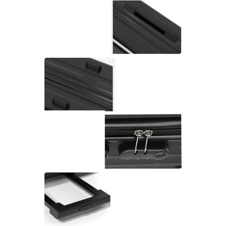 Troler de Calatorie, Cyrax, 56 x 35 x 22 cm, 4 Roti, Maner Reglabil, din ABS, cu Fermoar, Blocare cu Cod, Impermeabil, Model Astronaut, Negru