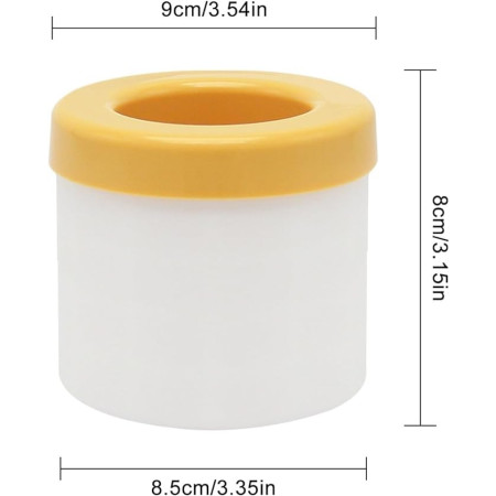 Tava de Gheata din Silicon cu Capac, Cyrax, Forma de Gheata pentru Racirea Bauturilor, in Forma de Pahar, Silicon fara BPA, Cuburi de Gheata, 9x8.5x8 cm, Galben