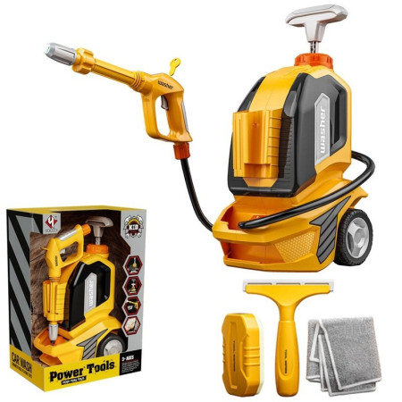 Jucarie Aparat de Spalat cu Presiune, Cyrax, Spalator Auto, Interactiv, Material Plastic, Accesorii Incluse, 38x26x17.5 cm, Portocaliu