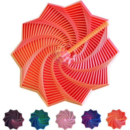 Jucarie Decompresie, Cyrax, Model Stea 3D, DuoChrome, Maner Spirala, Turn Magic Geometric, Multiple Forme, Anti-stress, 17 cm, Roz/Auriu