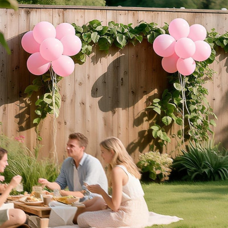 Set 12 Baloane, Cyrax, din Latex Standard, 13 cm, Roz Deschis