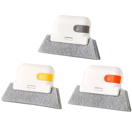 Perii de Curatat 2 in 1,  Perii pentru Canalele din Ferestre si Usi, Perii pentru Colturi Moarte, pentru Geamuri, locuri greu de accesat, Alb