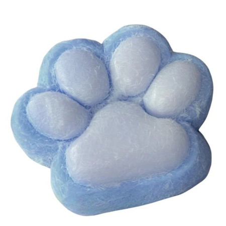 Jucarie Interactiva Squishy, Cyrax, Model Cat Paw, Squeeze Pinch Family, Revenire Lenta, din TPR, +3 Ani, 7.5 cm, Textura Puf, Albastru