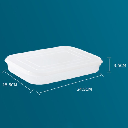 Cutie de depozitare de uz casnic, Cyrax, Caserola pentru Frigider, Rezistenta la umiditate, Rezervor Sigilat pentru Depozitare Alimentara, 24.5 x 18.5 x 3.5cm, Alb Transparent