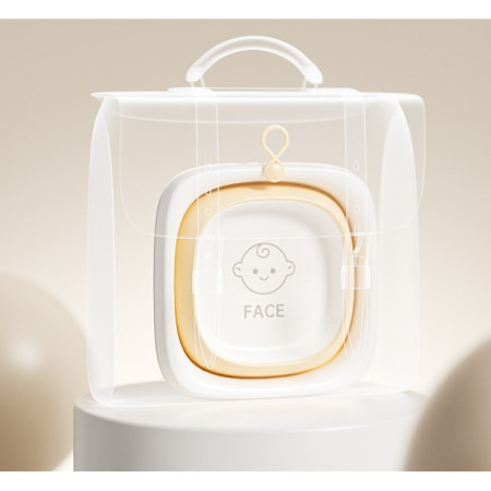 Cada Pliabila pentru Baie pentru Copii, Cyrax, Cadita pentru Bebelusi, Model Patrat pentru Fata, Galben, 32x27.5x3.7 cm, 4 L