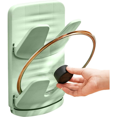 Suport de Bucatarie, Cyrax, pentru Capace/Tocatoare, din Plastic, Colectare Apa Scursa, Montare fara Perfoarare, 33.3 x 20.7 x 3.5 cm, Verde