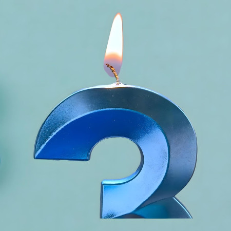 Lumanare Cifra 3, Cyrax, Model Diamond, 5 x 3.4 cm, Albastru