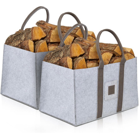 Cos Multifunctional pentru Rufe Murdare, Cos Depozitare,  Gri, 50x34x32, Geanta Durabila pentru Lemne si Accesorii