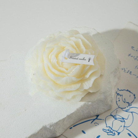 Lumanare Parfumata,  Model Trandafir, Ardere 10h, 70 g, 7.5 x 3.5 cm, Parfum de Tuberoza, Alb