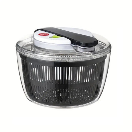 Uscator Manual pentru Salata si Verdeturi, Cyrax, Plastic, 16x15x21 cm, Capacitate 3L, Negru