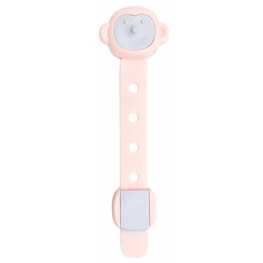 Siguranta pentru Usi Copii,  Sistem de Blocare Sertare, Dulap, Frigider, Adeziv, cu Sistem de Inchidere Dublu, Model Maimutica, Roz