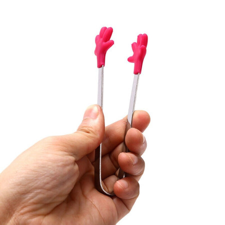 Cleste Creativ pentru Mancare, Cyrax, Model Manute din Silicon, 14.5x3 cm, Rezistent la Temperaturi Inalte si Coroziune, Rosu