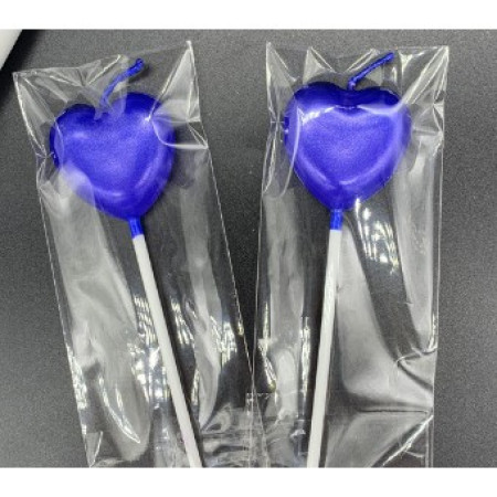 Lumanare de Tort, Cyrax, Model Inima, Party, 8.5 x 3 cm, Albastru