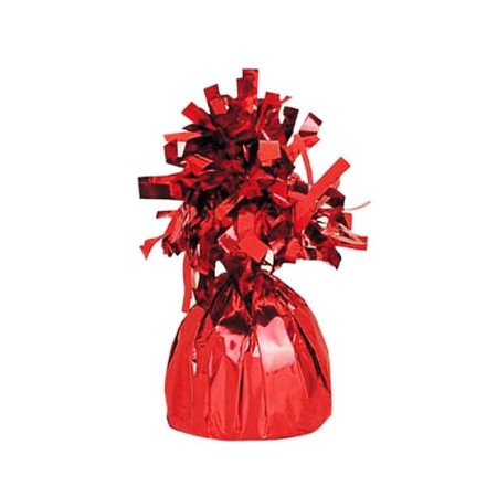 Greutate pentru Baloane cu Heliu, Cyrax, din Folie cu Franjuri, 170g, 13 x 5 x 3 cm, Rosu